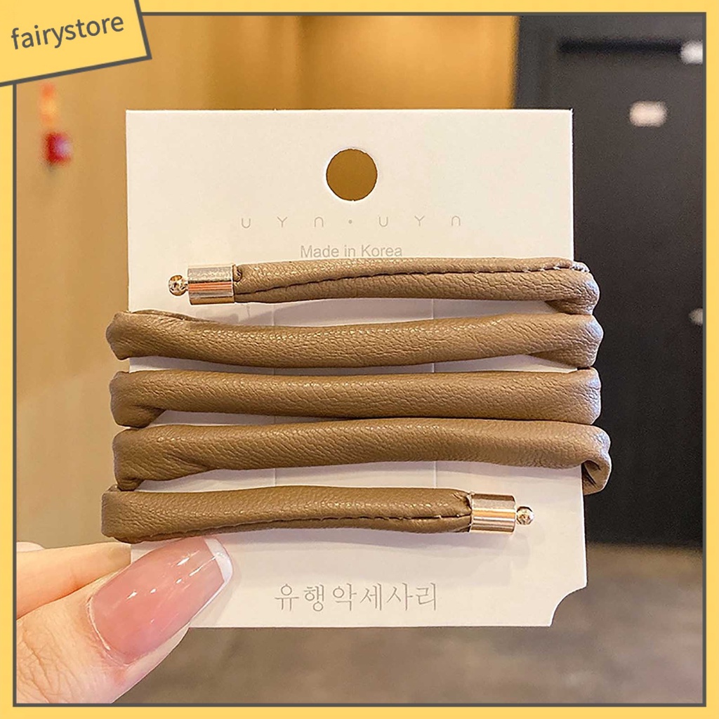 Dây Buộc Tóc Đuôi Ngựa Giả Da Dài Linh Hoạt Có Thể Gập Lại