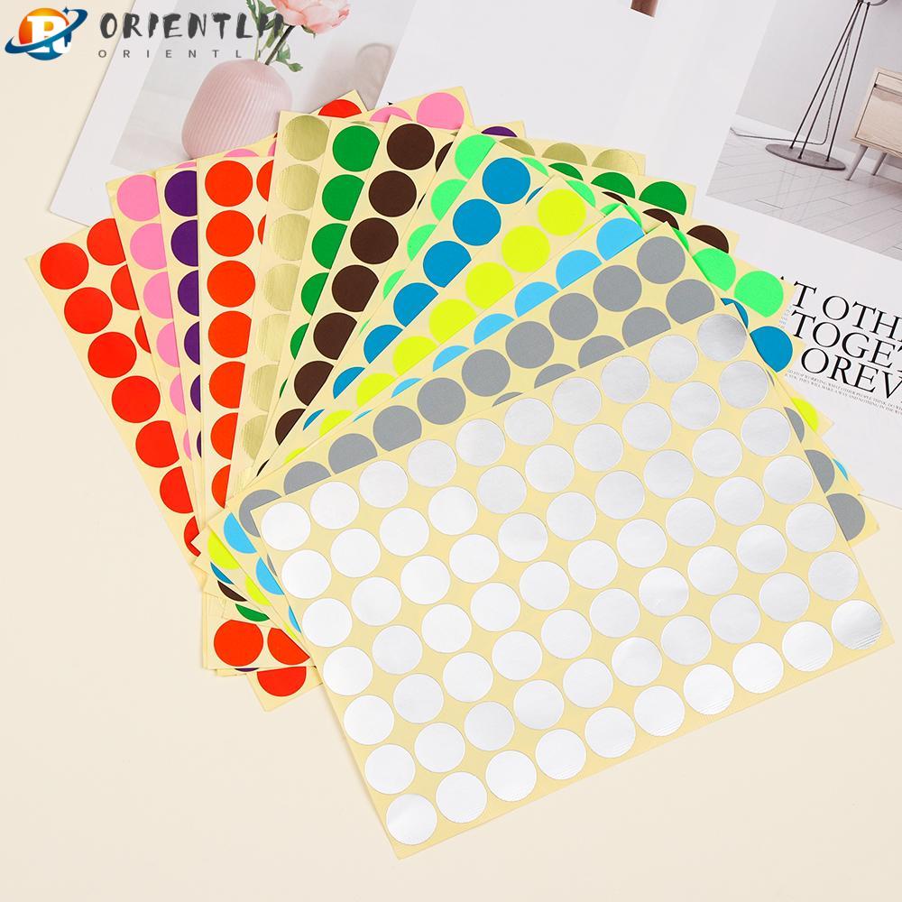 Set 15 Tấm Nhãn Dán Hình Tròn Nhiều Màu Dùng Trang Trí Văn Phòng / Trường Học