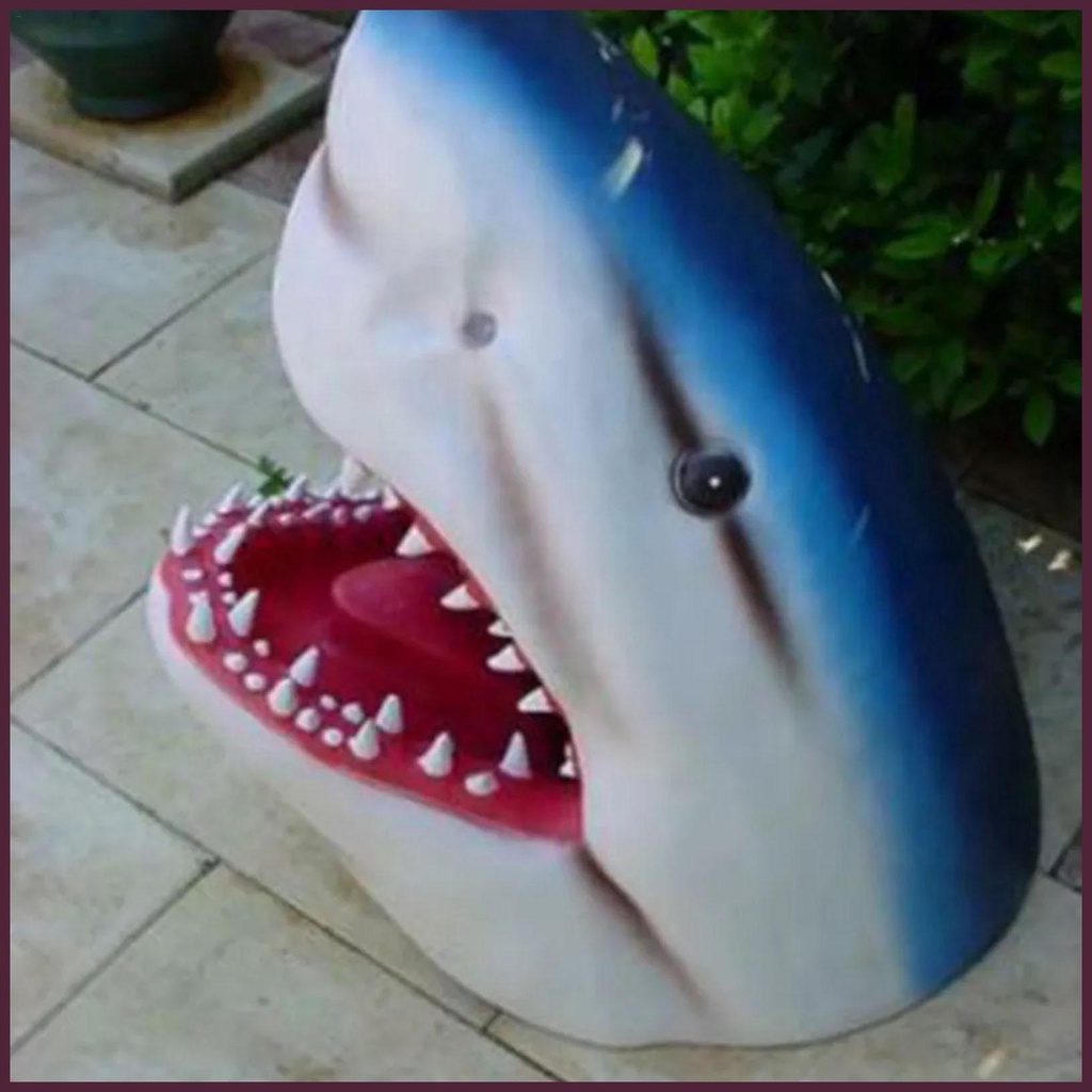 Mô Hình Cá Mập 3D Bằng Silicone Độc Đáo Trang Trí Sân Vườn