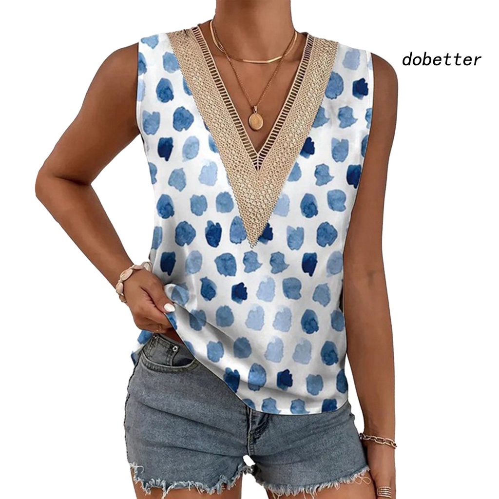 Áo Tank Top Không Tay Cổ Chữ V Dáng Rộng In Hoa Mềm Mại Thoáng Khí Thời Trang Mùa Hè Cho Nữ