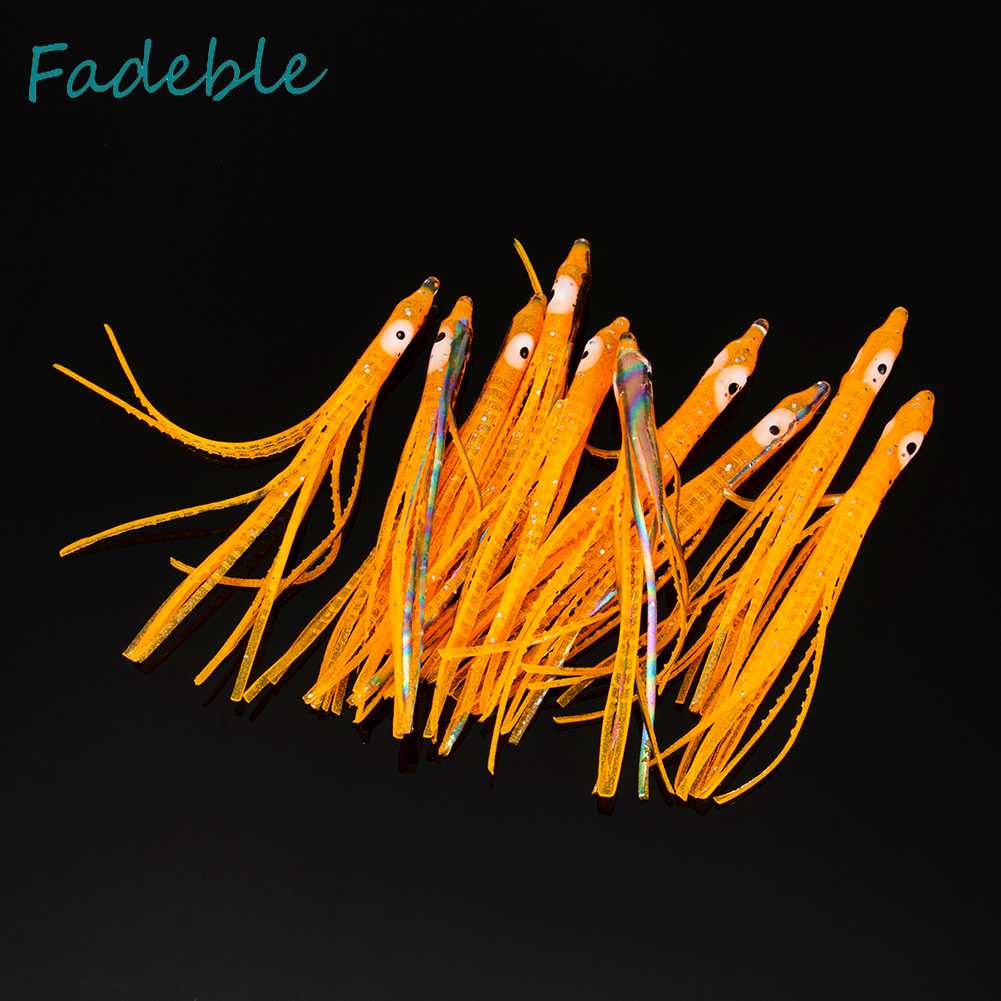 10 Mồi Mực Giả Mềm Phát Sáng Dùng Để Câu Cá