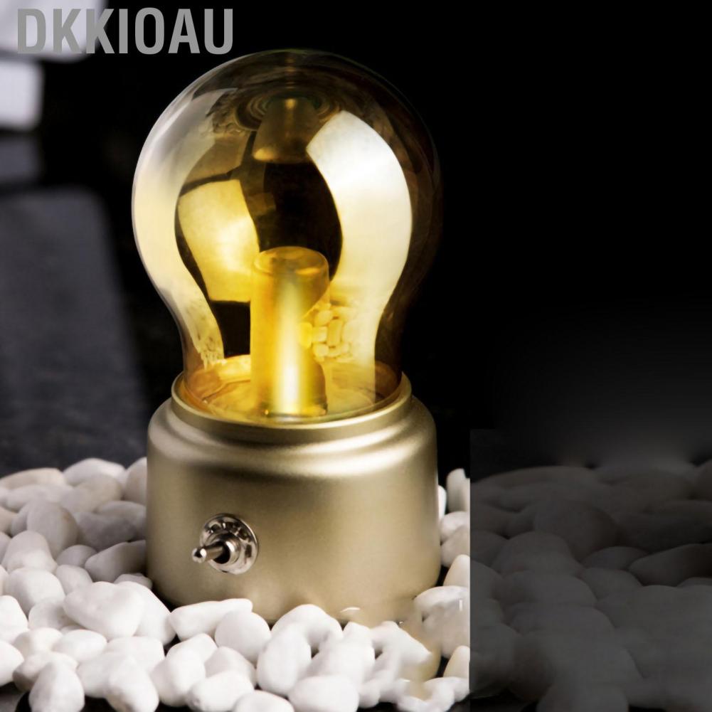 Dkkioau Night Light USB Rechargeable Bulb Shape Continuous Light Dormitory Desk Lamp for Bedroom Bedside