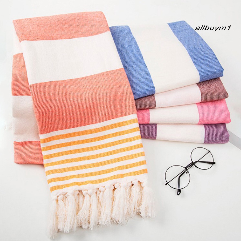 Khăn Tắm Cỡ Lớn Bằng Cotton Thấm Hút Nước Nhanh Khô Họa Tiết Kẻ Sọc Tiện Dụng Cho Bể bơi