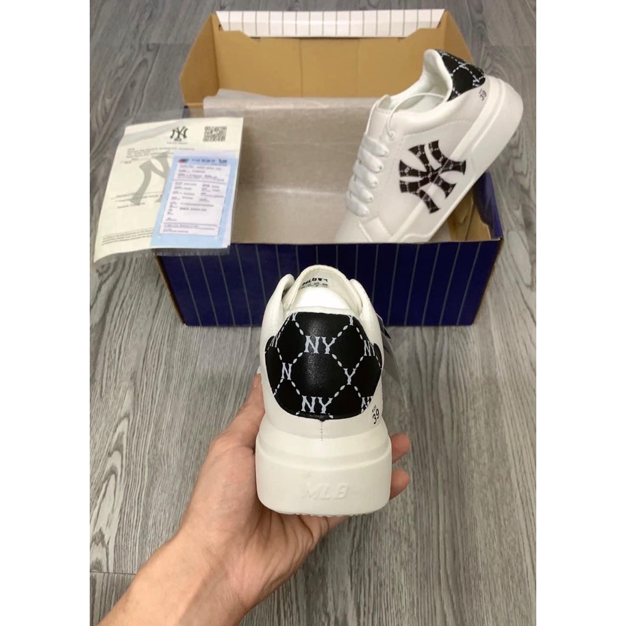Giày MLB MC Queen   in chữ NY họa tiết mới nhất 2022 D280, Giày MLB MCQ NY bản cao cấp tôn dáng full box bill