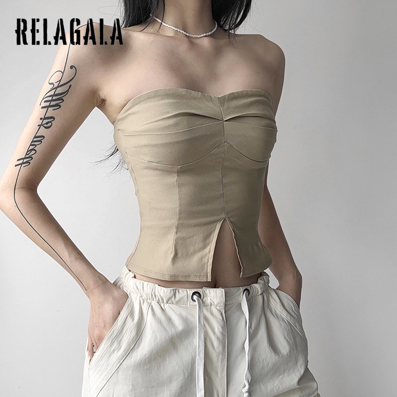 Áo Ống Ôm Eo Màu Trơn Quyến Rũ Thời Trang Hàng Mới 2023 Dành Cho Bạn Nữ