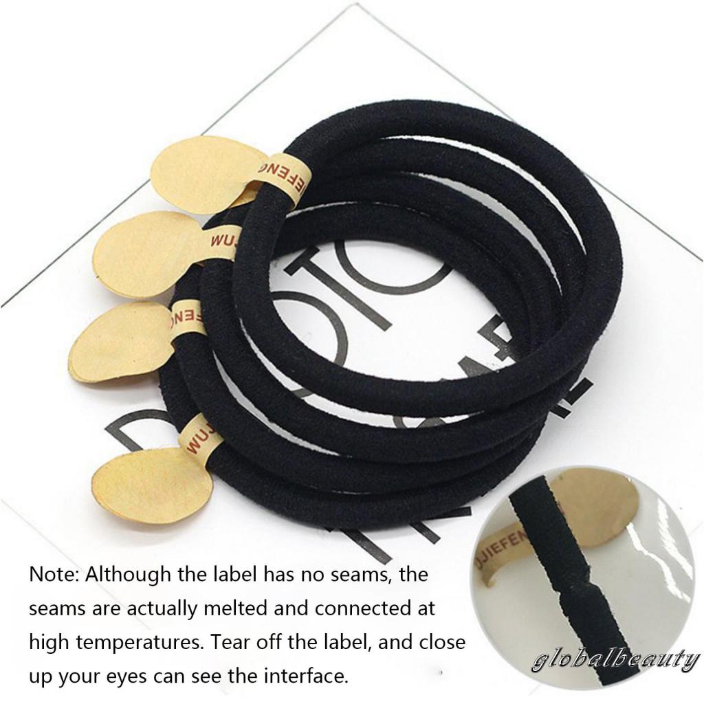 Dây Buộc Tóc Đuôi Ngựa Co Giãn Mềm Mại Màu Đen Không Đường May Dành Cho Bé Gái Và Bé Gái