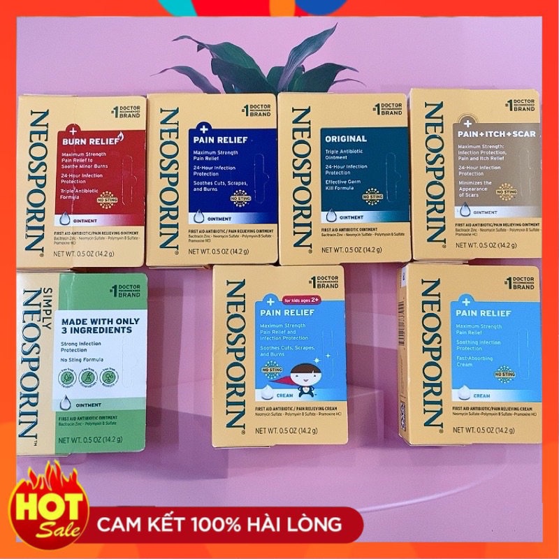 Kem mỡ Neosporin kháng sinh, sát trùng vết thương, bỏng, giảm sẹo trên da - Small Family