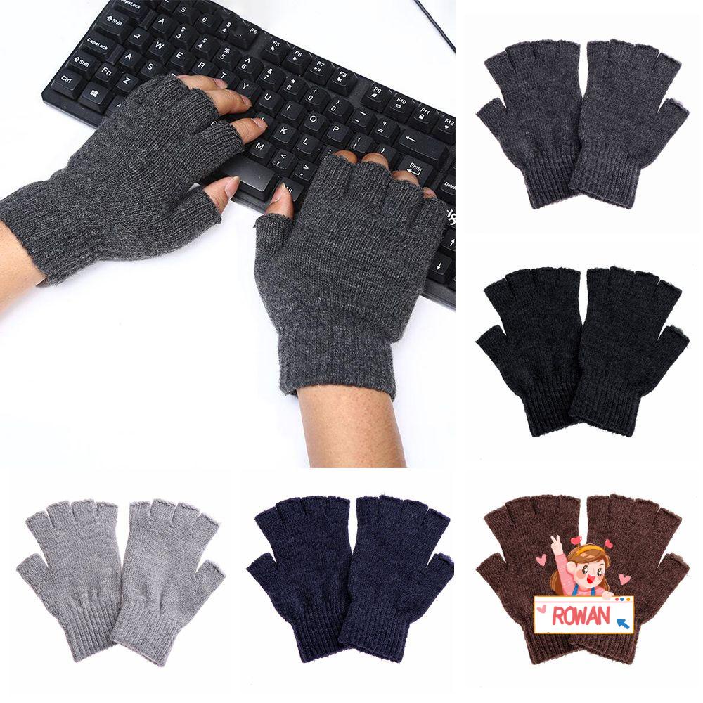 Găng Tay Nửa Ngón Bằng Cashmere Co Giãn Cho Nam Nữ