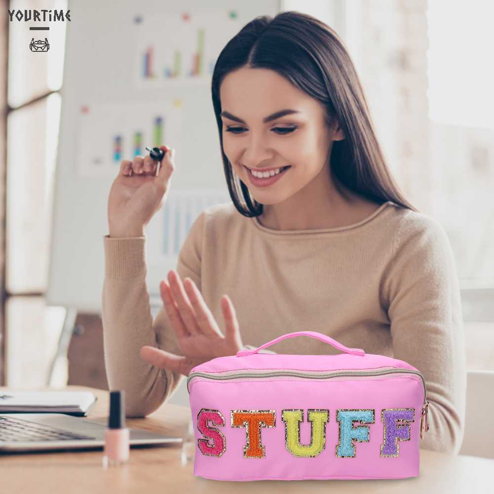 Túi Đựng Mỹ Phẩm Bằng Nylon Sức Chứa Lớn Tiện Dụng Cho Nữ