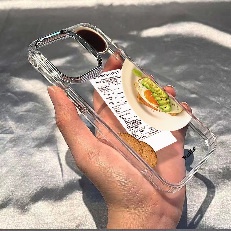 ✅Ốp Điện Thoại Mềm Chống Sốc Kiểu Dáng Đơn Giản Cho Iphone 7 8 11 14Pro Plus max 1213 Bữa Sáng / P8AP