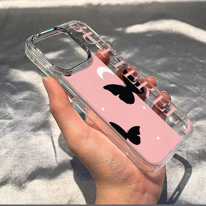 ✅Ốp Điện Thoại Mềm Chống Sốc Họa Tiết Bướm Màu Đen Cho Iphone 12 Plus 14 Pro 11 137 max 8 KP9P