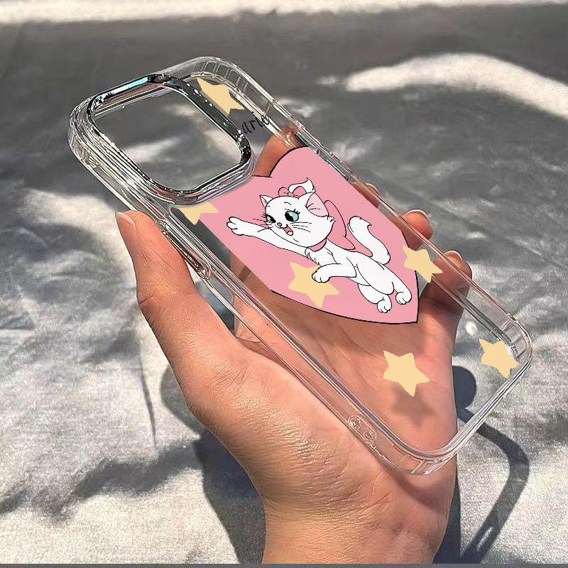 ✅Ốp Điện Thoại Dẻo Họa Tiết Trái Tim &amp; Chú Mèo Dễ Thương Chống Sốc Cho iPhone12 14pro 8 13 plusmax MA65 711