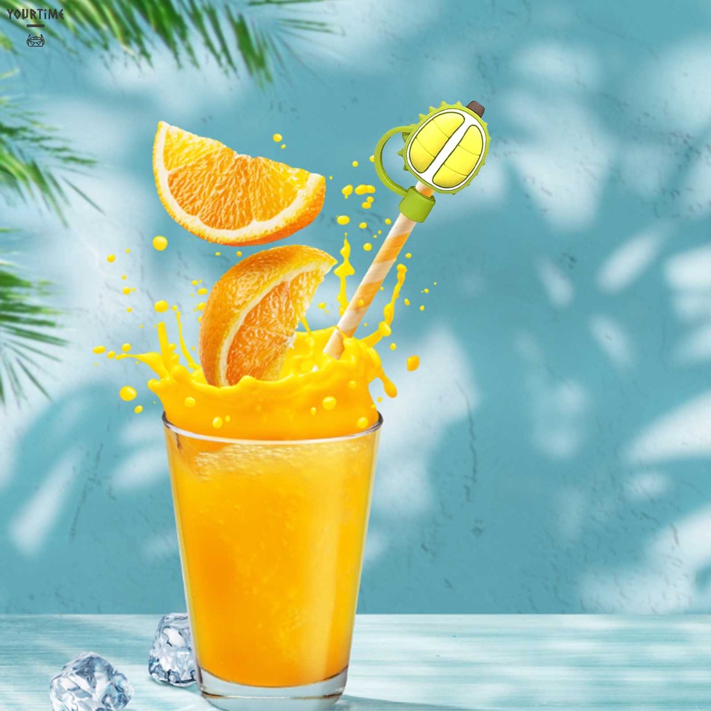 Ống Hút Silicon Tái Sử Dụng Họa Tiết Hoạt Hình 5-10mm