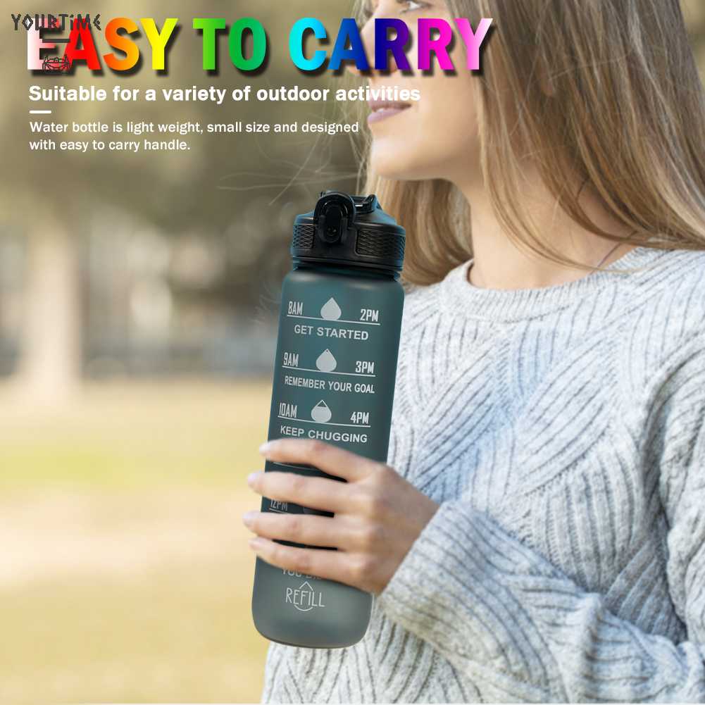 Bình Nước 1000ml Kèm Ống Hút Tiện Lợi Cho Người Lớn Và Trẻ Em