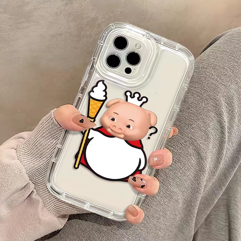Ốp Điện Thoại Silicone TPU Mềm Chống Sốc In Hình Chú Heo Cho IPhone 14 13 11 12 Pro XS Max X XR 7 + 8 Plus