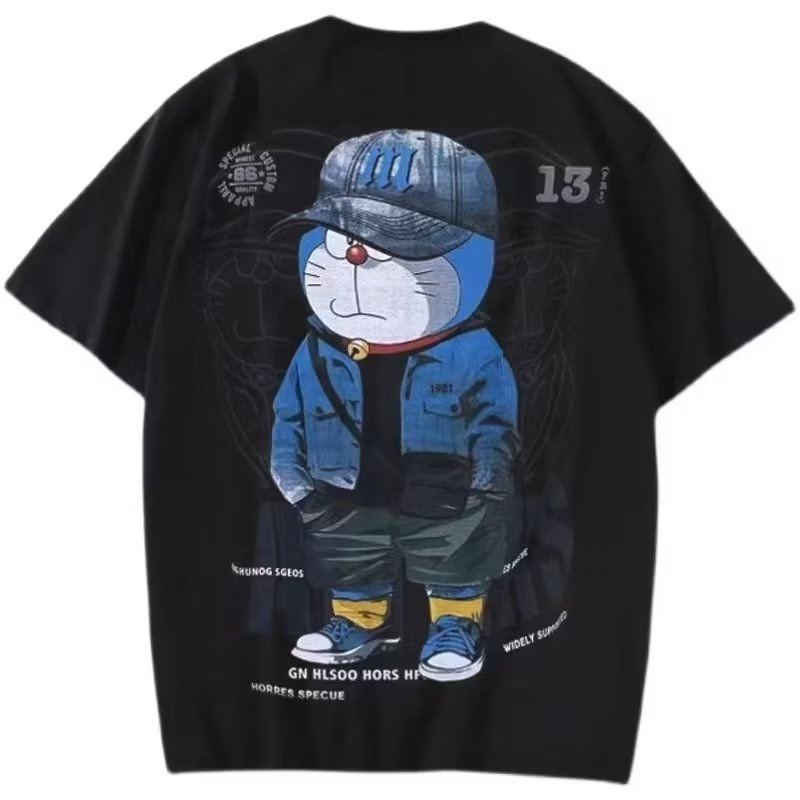 Áo Thun Cotton Tay Ngắn Cổ Tròn In Hình Anime Thời Trang Hàn Quốc Cho Nam