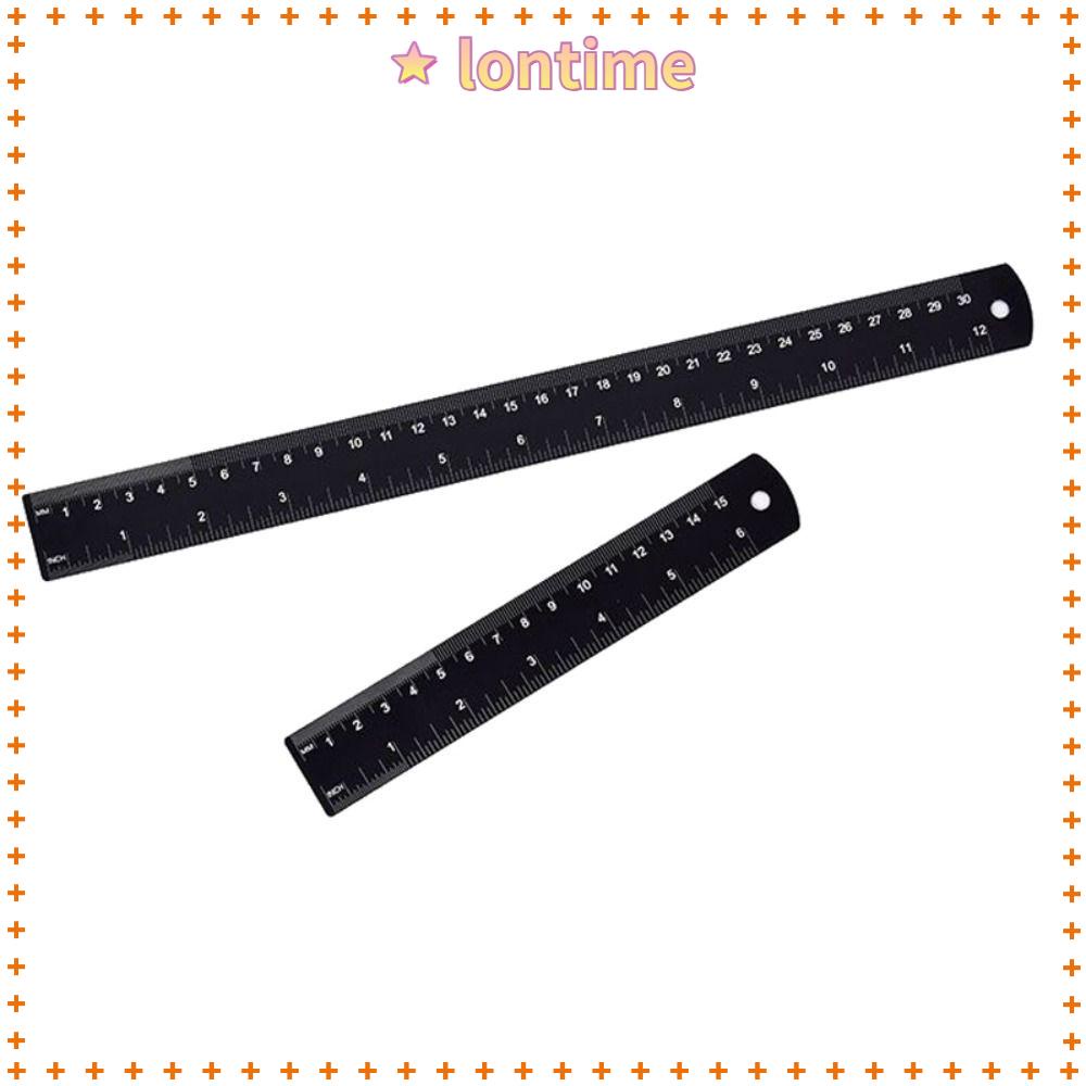 Bộ 2 Thước Đo Cạnh Thẳng Màu Đen 12 Inch Và 6 Inch