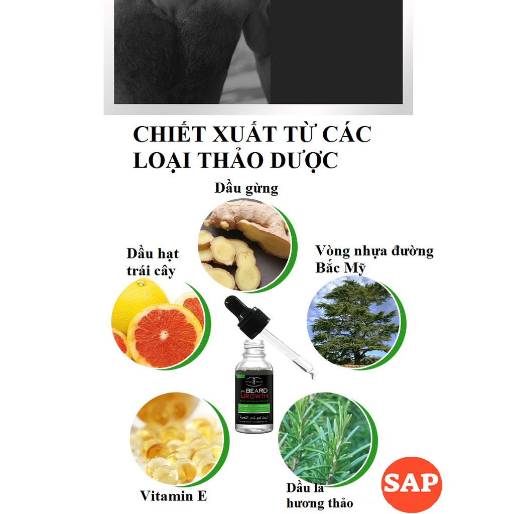 Tinh Chất Giúp Mọc Râu,Tóc, Lông Mày Cực Mạnh Đầy Nam Tính  Beard Growth