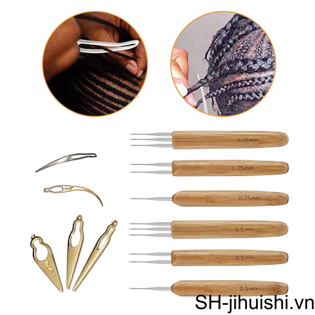 Set 11 Dụng Cụ Đan Móc Len Bằng Tre