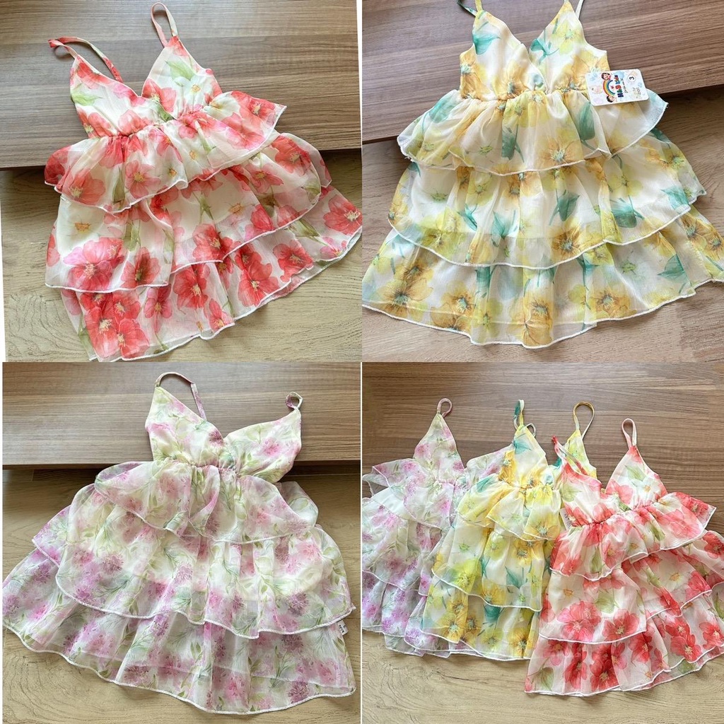 (10-25kg)Váy 2 dây maxi vải tơ voan lót lụa