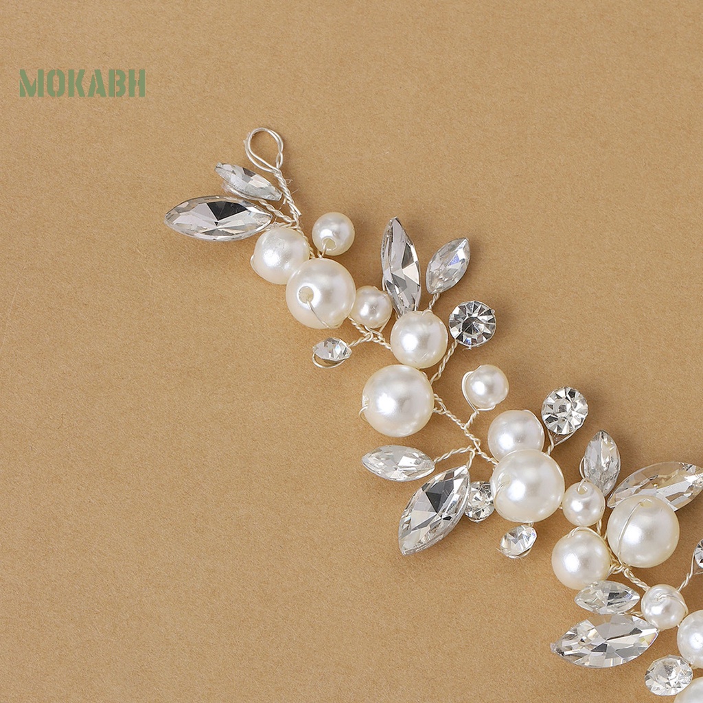 [Mok Abh] Cài Tóc Đính Đá Và Ngọc Trai Giả Phong Cách Công Chúa Cho Cô Dâu / Trang Trí Biểu Diễn Đám Cưới