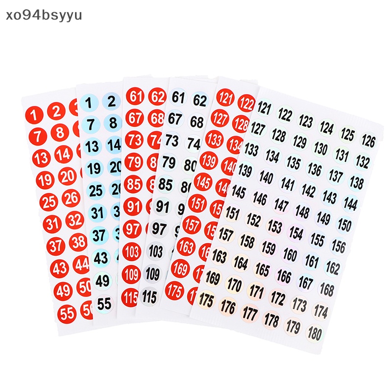Set 3 Tờ Nhãn Dán Số 1-180 Trang Trí Móng Tay Xo94Bsyu