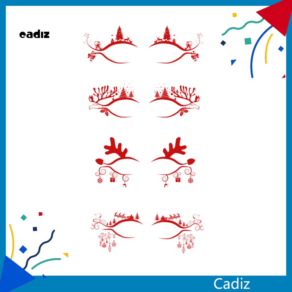 Set 4 Cặp Miếng Dán Kẻ Mắt Giả Trang Điểm Giáng Sinh Tiện Lợi