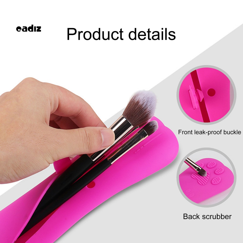 Túi Đựng Cọ Trang Điểm CADI Bằng Silicon Mềm Dung Tích Lớn Chống Bụi Chống Rơi Hình Dấu Chân Mèo