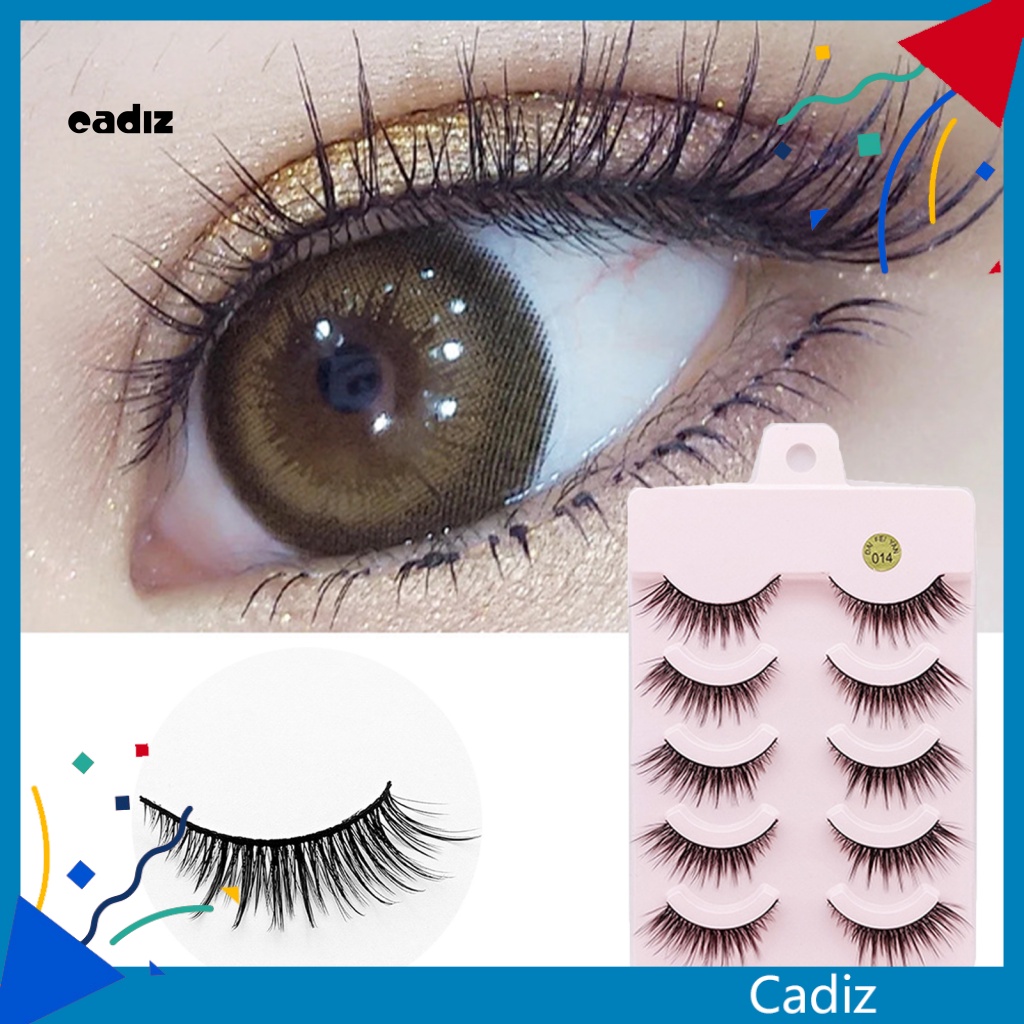 Bộ 5 Cặp Lông Mi Giả Màu Đen Thoải Mái Dễ Sử Dụng