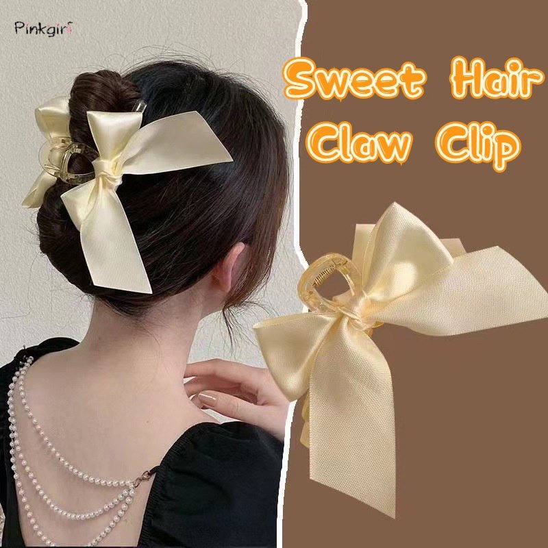 Kẹp Tóc Càng Cua Lớn Đính Nơ Thời Trang Hàn Quốc Cho Nữ