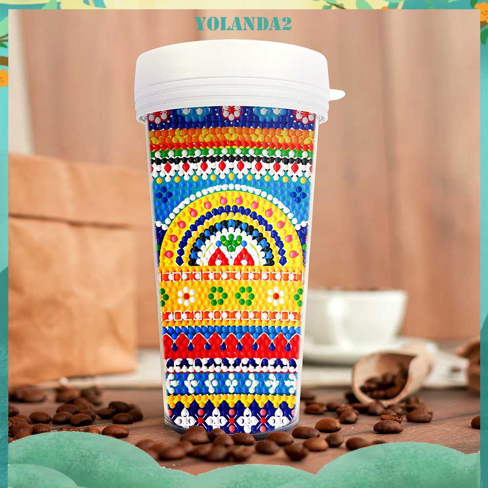 Cốc Nước Thể Thao Ngoài Trời Không BPA Chống Rò Rỉ Sơn Kim Cương DIY