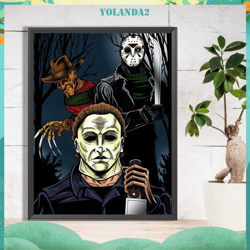 Tranh Đính Đá Kim Cương Toàn Bộ 5D DIY Hình Vẽ Phim Kinh Dị Trang Trí Nhà Cửa