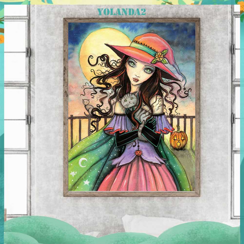 Tranh Đính Đá Kim Cương Toàn Bộ 5D DIY Hình Vẽ Cô Gái Gothic Trang Trí Nhà Cửa