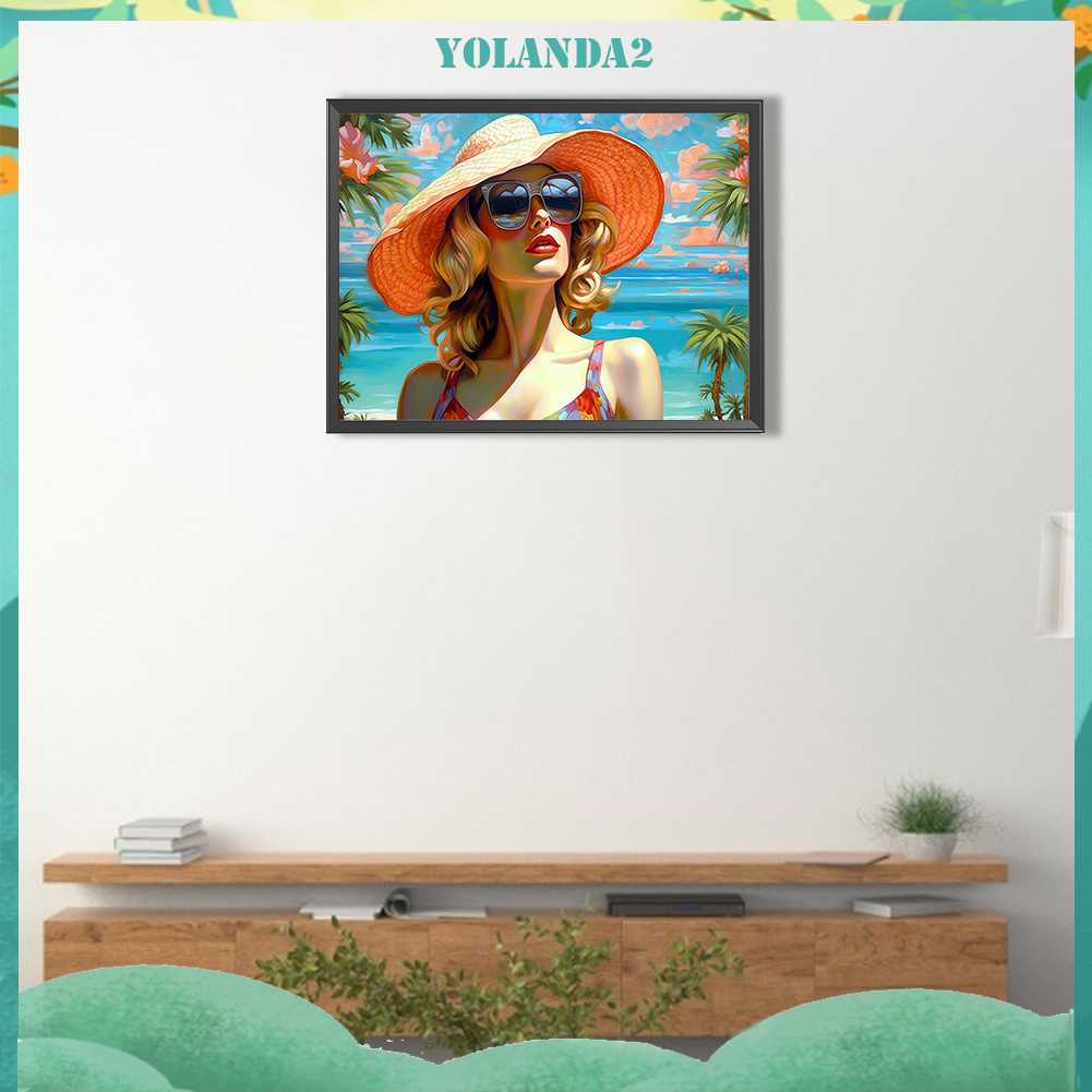 Tranh Đính Đá Kim Cương Toàn Bộ 5D DIY Hình Vẽ Người Phụ Nữ Trang Trí Nhà Cửa