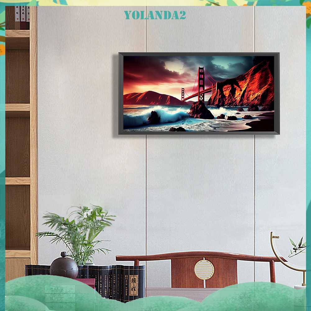 Tranh Đính Đá Kim Cương Toàn Bộ 5D DIY Hình Cây Cầu