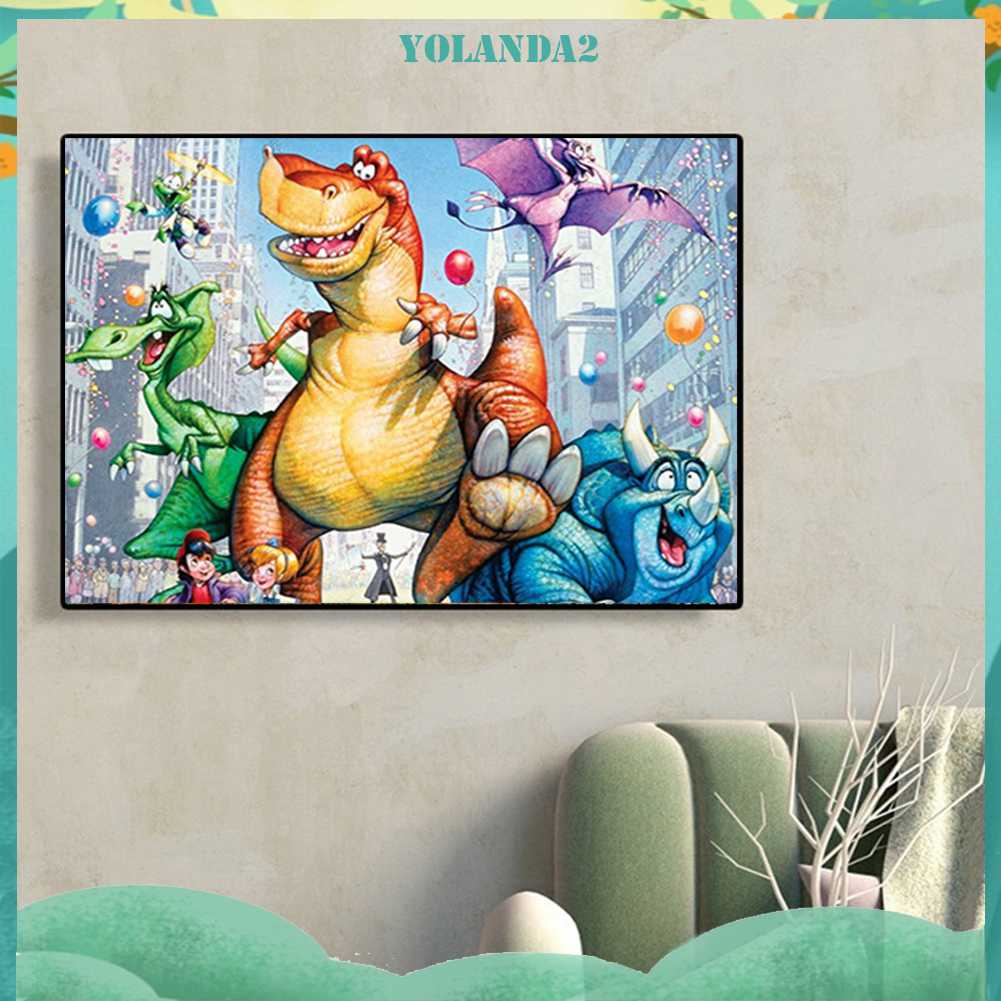 Tranh Đính Đá Kim Cương Toàn Bộ 5D DIY Hình Vẽ Khủng Long