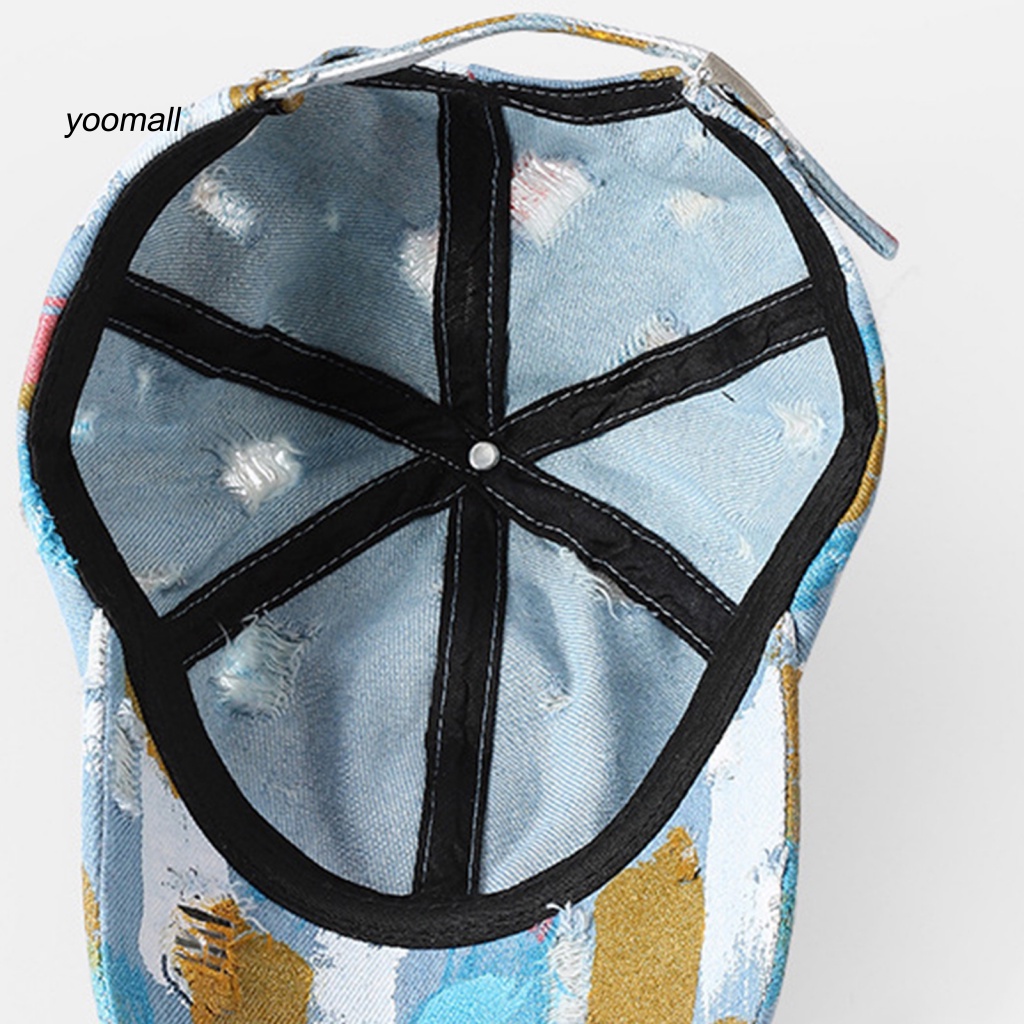 Mũ Lưỡi Trai Họa Tiết Graffiti Thiết Kế Rách Màu Sắc Tươi Sáng Phong Cách Hip Hop Thời Trang Cho Nam Và Nữ