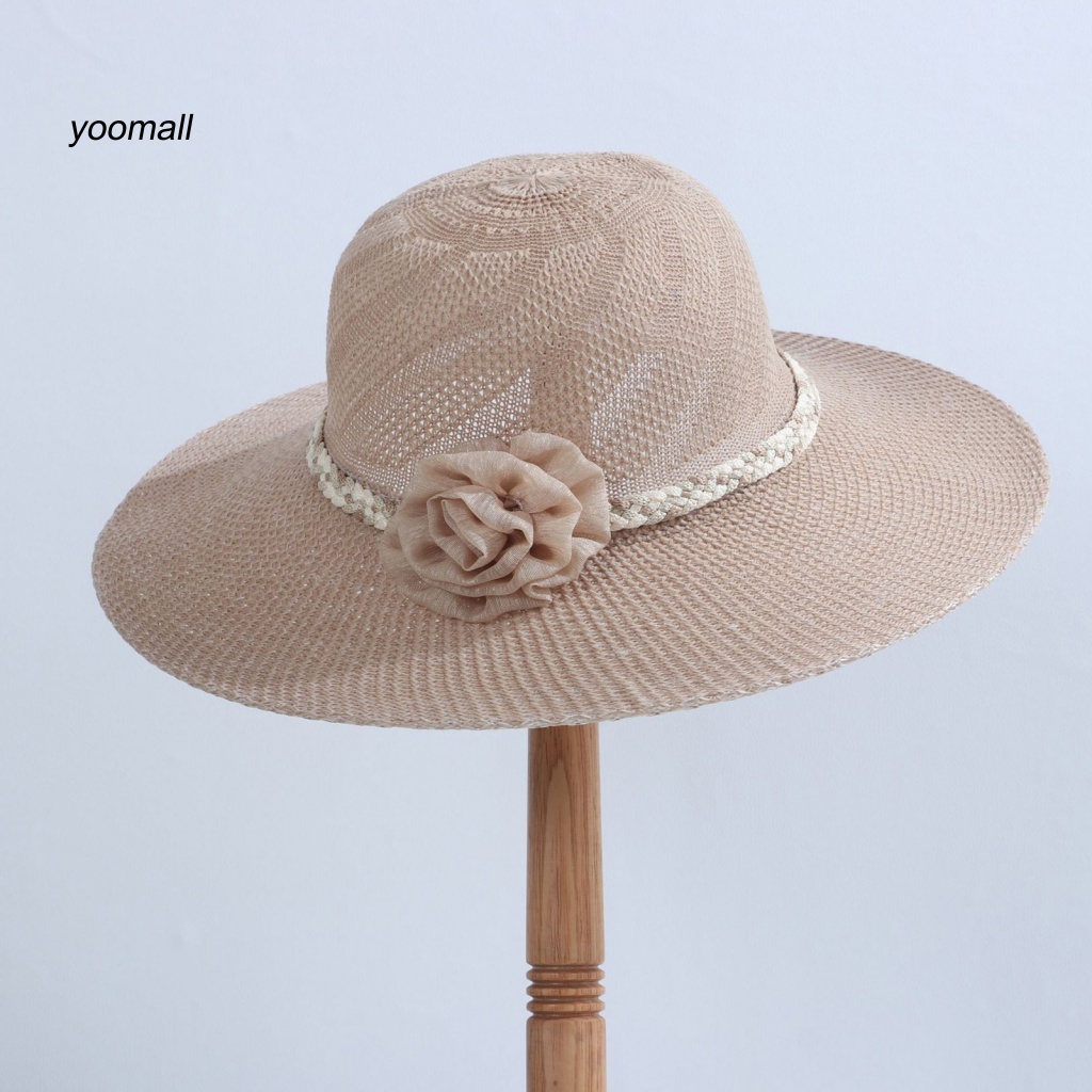 Mũ Rộng Vành Phối Lưới Màu Sắc Thời Trang Cho Nữ