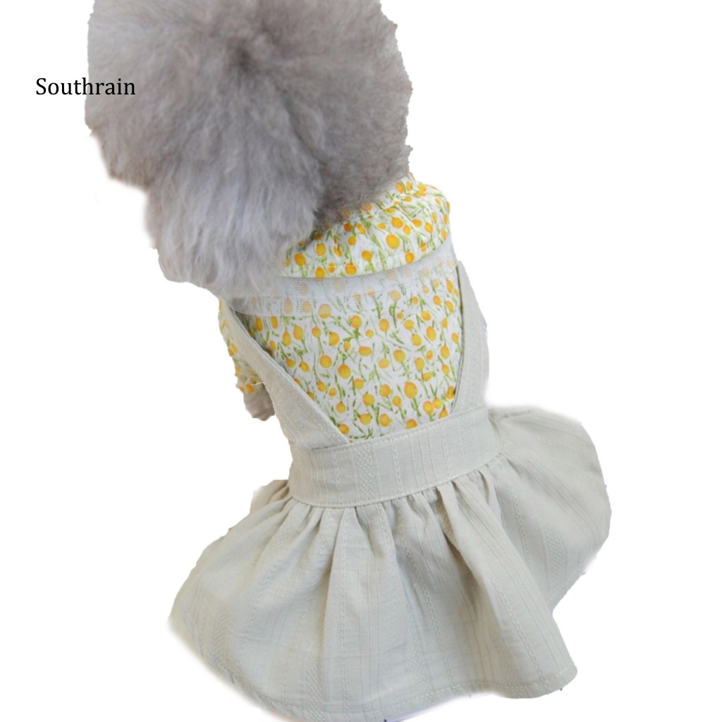 Đầm Hai Dây In Hoa Thân Thiện Với Làn Da Thời Trang Mùa Hè Cho Cún Cưng