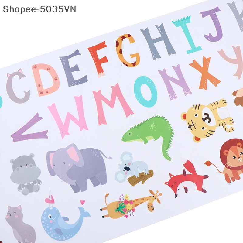 Đề Can Dán Tường 1.vn Hình 26 Chữ Cái / Động Vật Hoạt Hình Trang Trí Phòng Bé