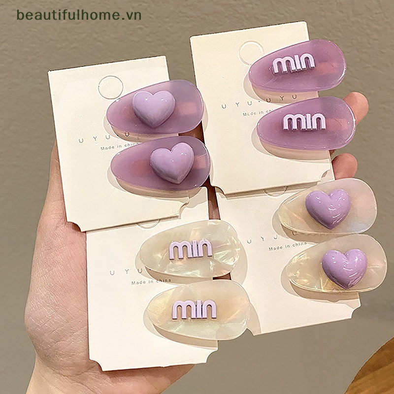 [beautifulhome] Set 2 Kẹp Tóc Mái Ngang Thời Trang Ngọt Ngào Cá Tính Đơn Giản [beauty]