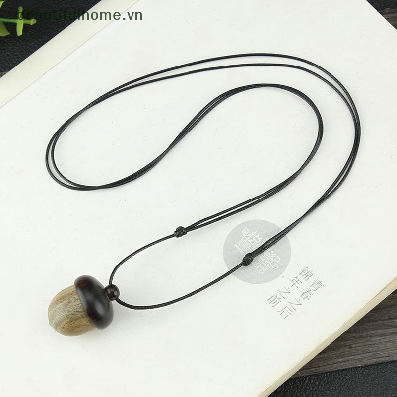 [beautifulhome] Mặt Vòng cổ Hình Quả Bắp Ngô Cổ Điển Bằng Gỗ Mun Có Thể Tháo Rời [beauty]