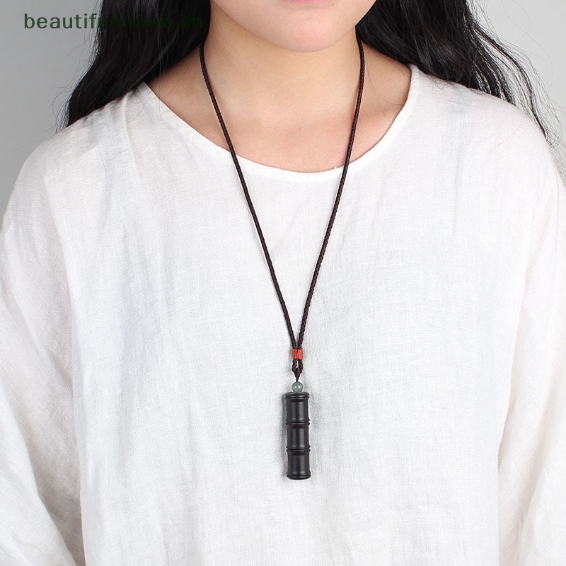 [beautifulhome] Mặt Vòng cổ Bằng Gỗ Mun Tự Nhiên Kiểu Dân Tộc Trang Trí Quần Áo May Mắn [beauty]