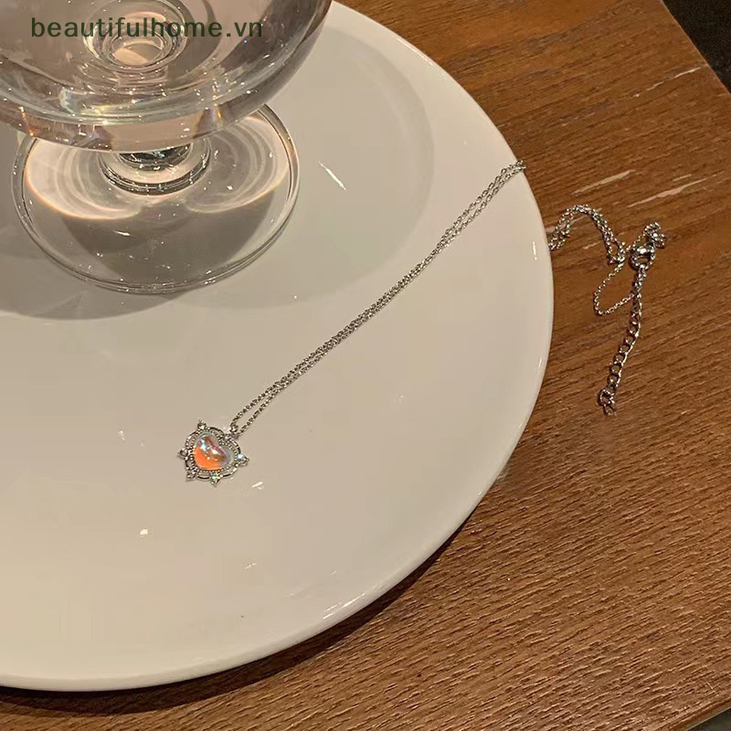 [beautifulhome] Vòng Cổ Choker Ngắn Mặt Hình Trái Tim Pha Lê Đơn Giản Cổ Điển Kpop Làm Quà Tặng Cho Nữ [beauty]