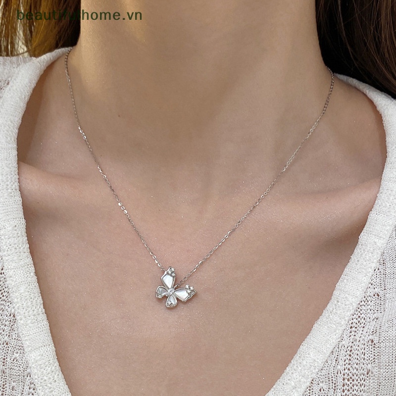 Vòng cổ Mặt Hình Bướm Đính Đá Zircon Thời Trang Cho Nữ