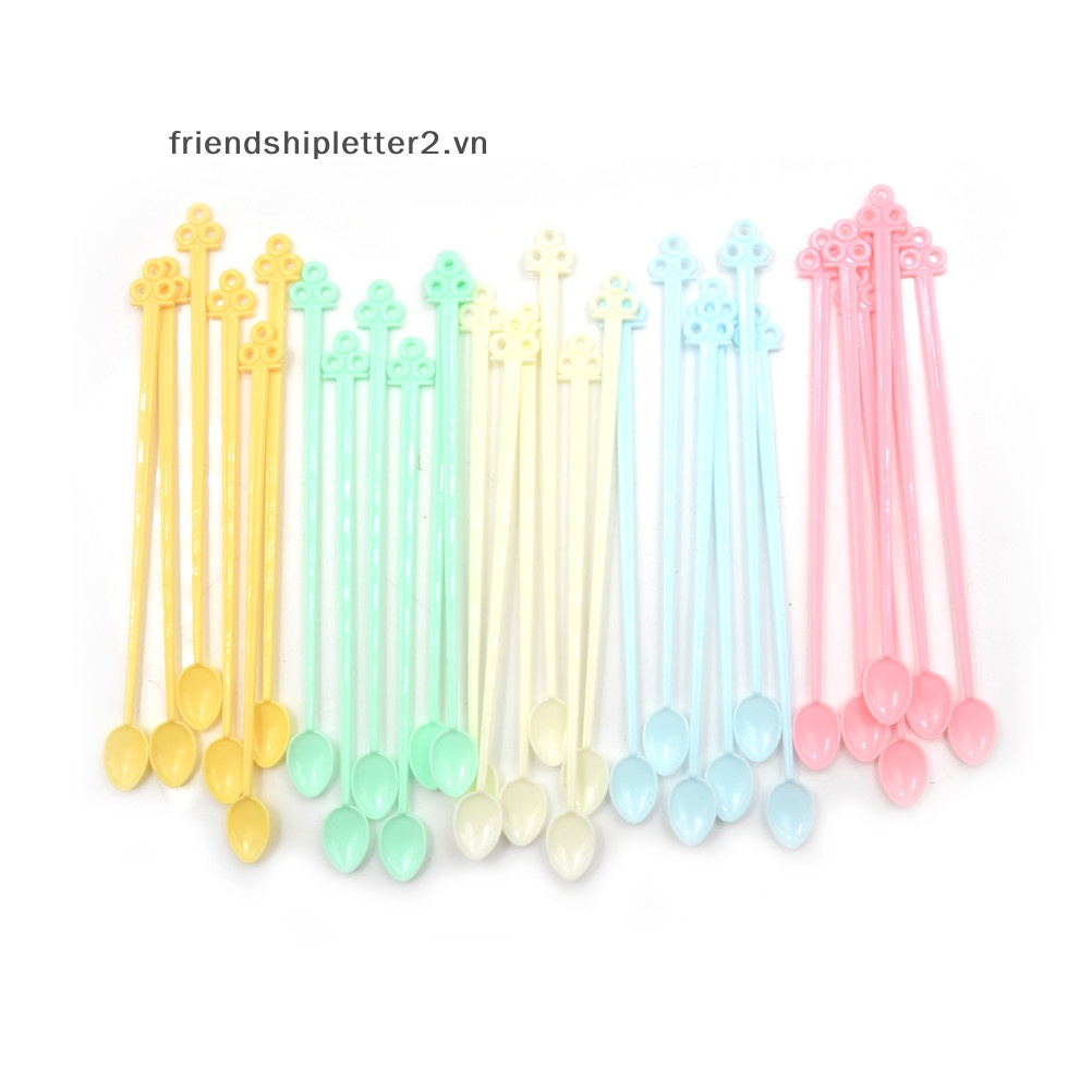 Set 30 Muỗng Nhựa Khuấy Trà / Cà Phê Mini Dùng Một Lần