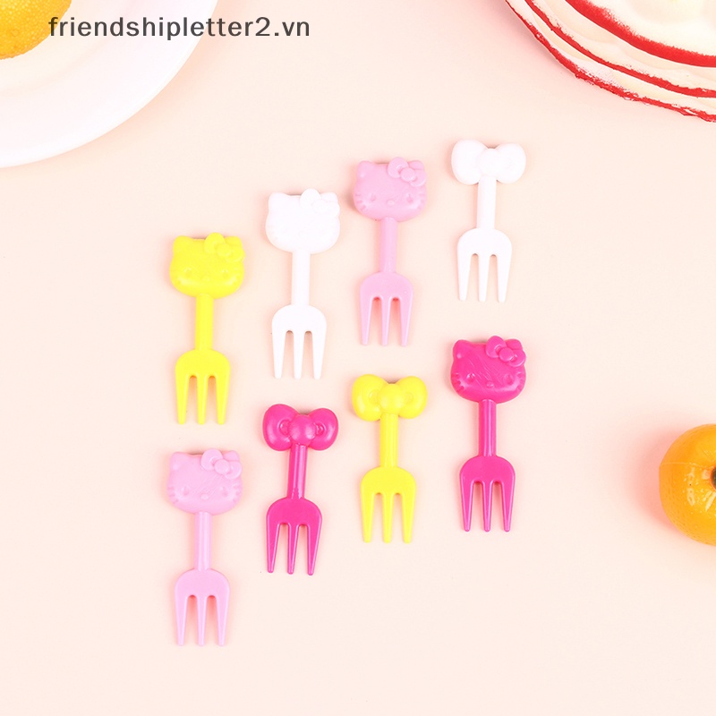 [Mới] Set 10 Nĩa Ăn Trái Cây Tráng Miệng Trái Cây Hình Động Vật Hoạt Hình Mini Kawaii Cho Trẻ Em