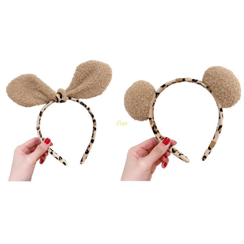 Băng Đô Tai Gấu Họa Tiết Da Báo Dễ Thương Dành Cho Trẻ Em