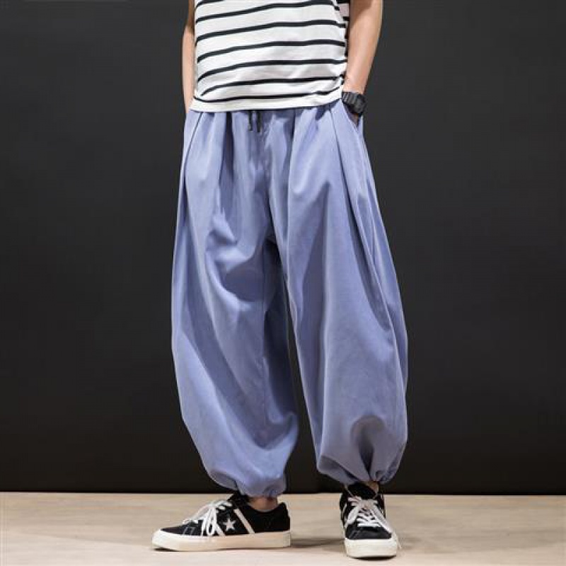 Quần Thể Thao Ống Rộng Phối Dây Rút Phong Cách Đường Phố Hàn Quốc Cho Nam