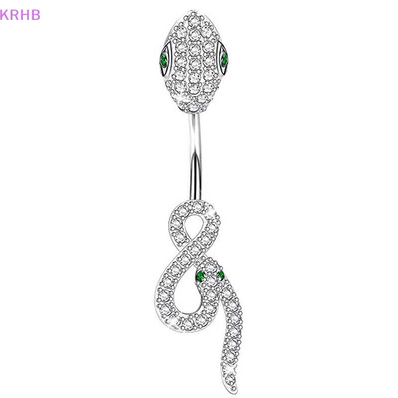 Khuyên Rốn Hình Rắn Bằng Thép Không Gỉ Đính Đá Zircon Thời Trang Dành Cho Nữ Mới